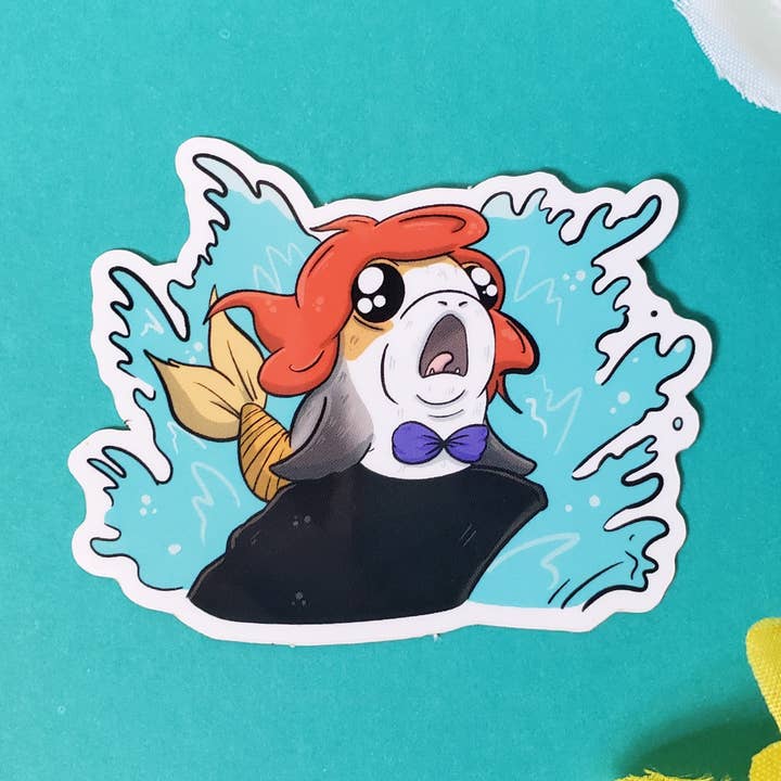Little Merporg Sticker (porg + mermaid) for wholesale by Meg's Mashables