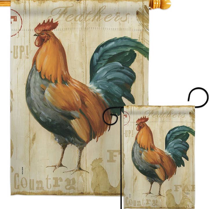 Two Group Flag Co - Wholesale Vlag - Haan Boerderij Dieren Boerenerf Dier Primitieve Decor Vlag3