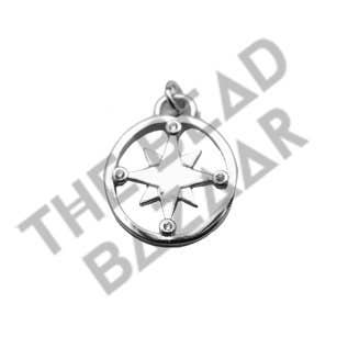The Bead Bazaar - Wholesale Individual charm/pendant - Cute Gold Compass Charm, Simple Compass Charm CZ, Travel Charm For Necklace, Navigation Charm, Silver Compass Charm For Bracelet, Bulk Charms2