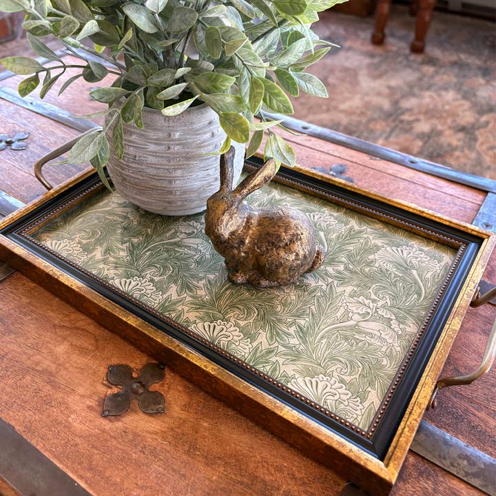 Madison Bay Co. - Historical Home Decor Reproductions - Wholesale Decorative Tray - William Morris Tulip Decorative Tray with Brass Handles5