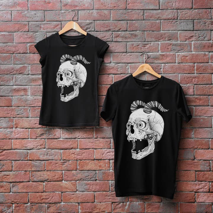Hannah Kate Makes – wholesale T-shirt (graphic) – unisex – Screaming Skull T-shirt - Black - 100% Cotton - Reg/Fitted2