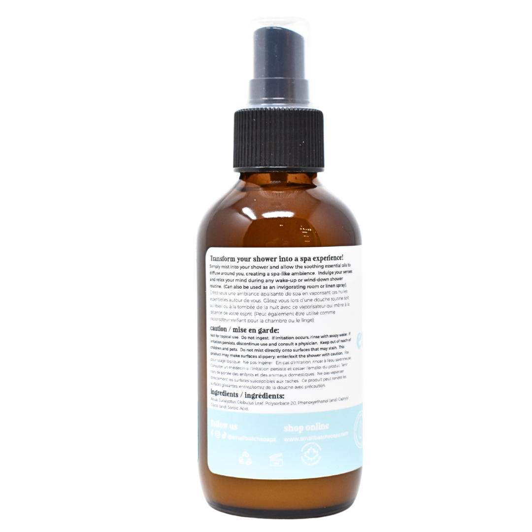Small Batch Soaps - Wholesale Aromatherapy Mist - Eucalyptus Shower Mist3