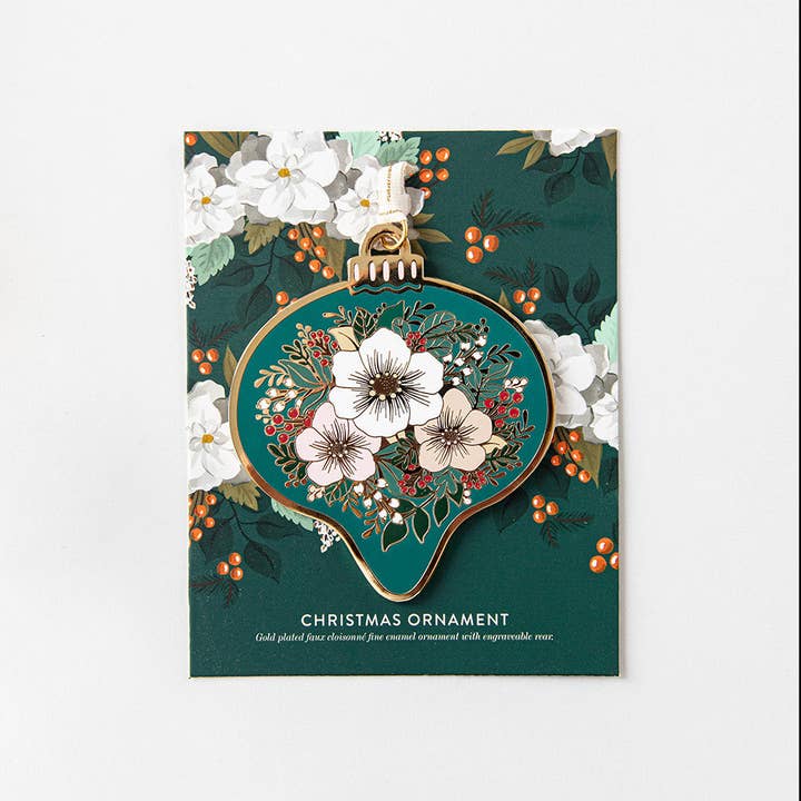 Bespoke Letterpress - Wholesale Ornament - Fine Enamel Christmas Ornament - Green Bauble