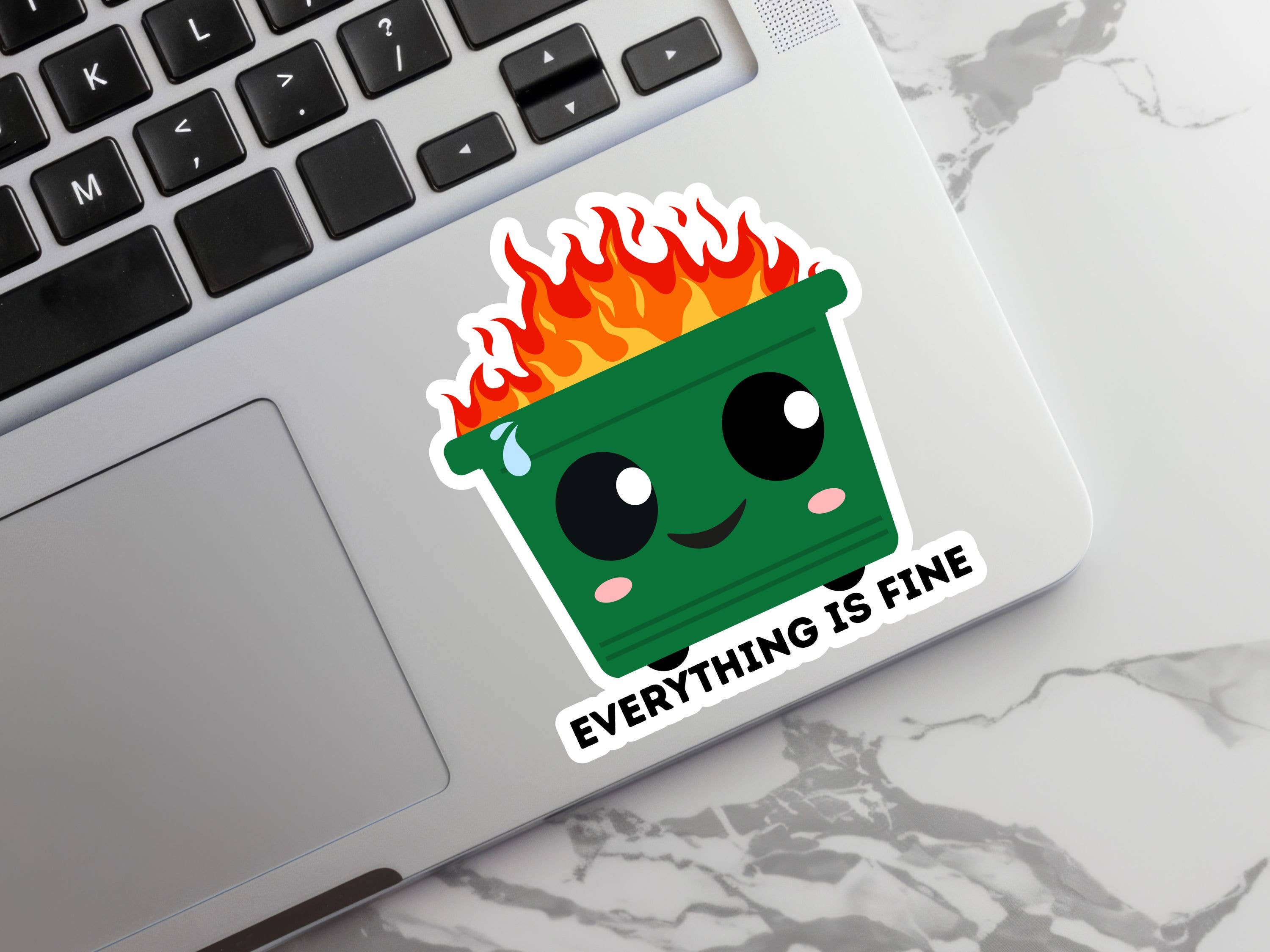 The Corner Shop - Wholesale Sticker - Dumpster Fire - Everything is Fine Sticker0