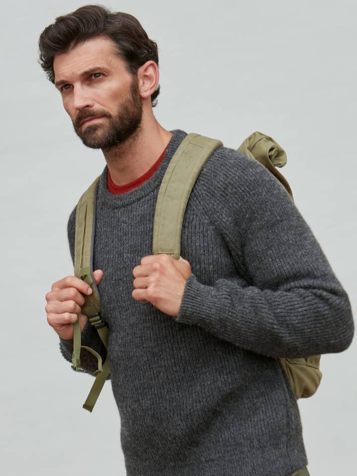 Paul James Knitwear - Wholesale Knitted jumper – Men′s - Mens Sheepsoft British Wool Fisherman Rib Knit Jumper0