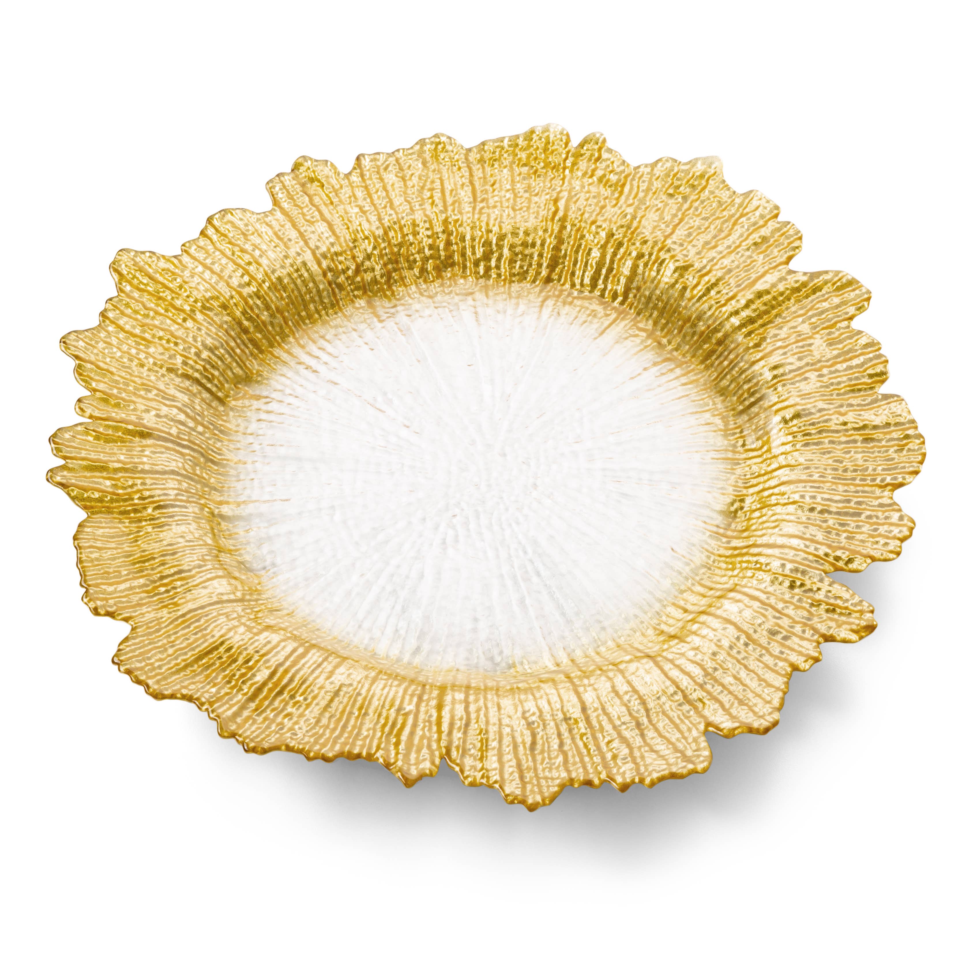 CLASSIC TOUCH DECOR INC. - Wholesale Charger Plate - Gold Flower Shaped Chargers - Set Of Four1