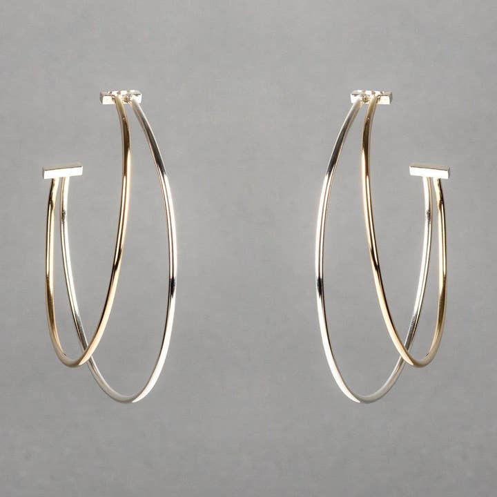 EXPANSION TWO-TONE HOOP for wholesale by HALEY LEBEUF JEWELRY