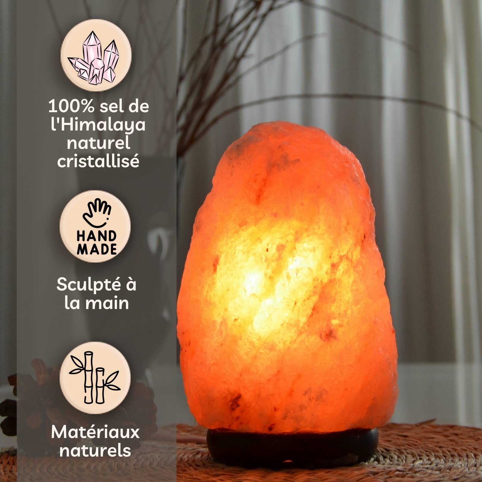 Zen'Arôme - Wholesale Salt Lamp - Himalayan Salt Lamp - 4 to 6 kg Hand Carved3