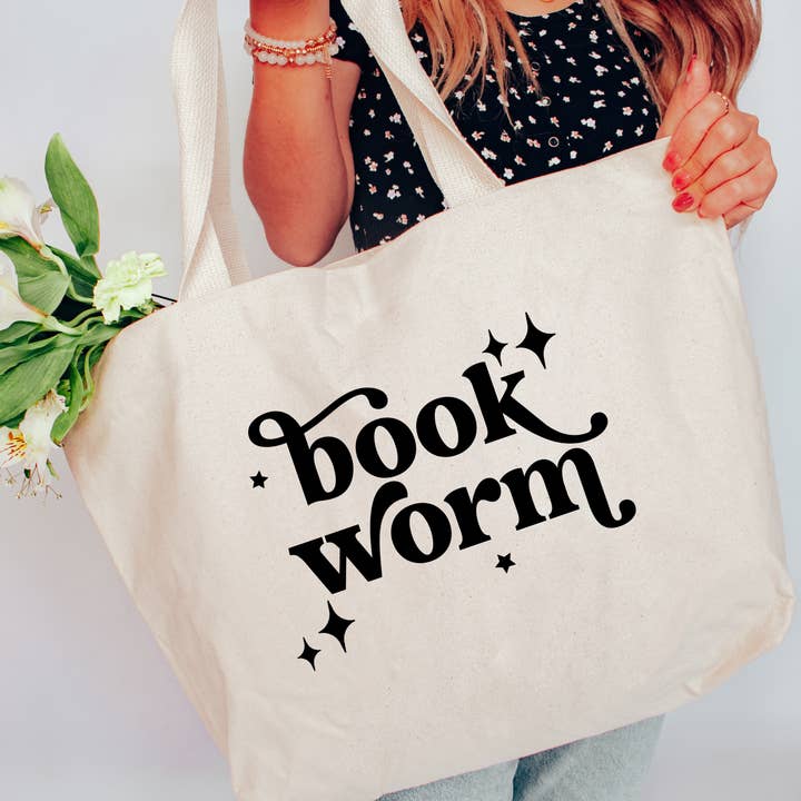 Bolsa Book Worm, 2 tamaños para venta al por mayor de Love You a Latte Shop
