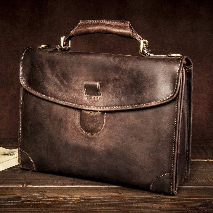 Mens Womens Leather Briefcase Messenger Laptop Bag Shoulder for wholesale by Kalating Leather UK