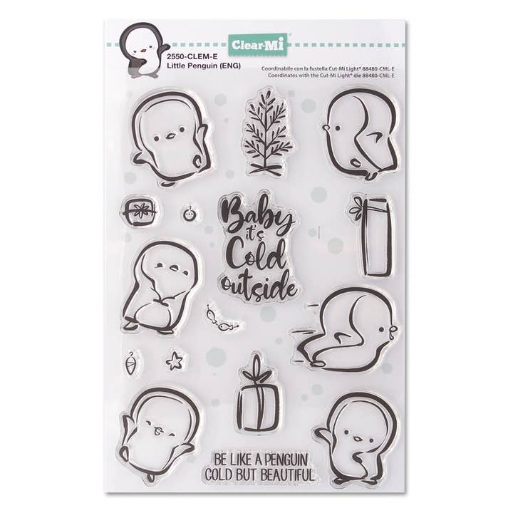 Timbri in polimero trasparente Little Penguin per la vendita all'ingrosso da parte di Impronte D'Autore