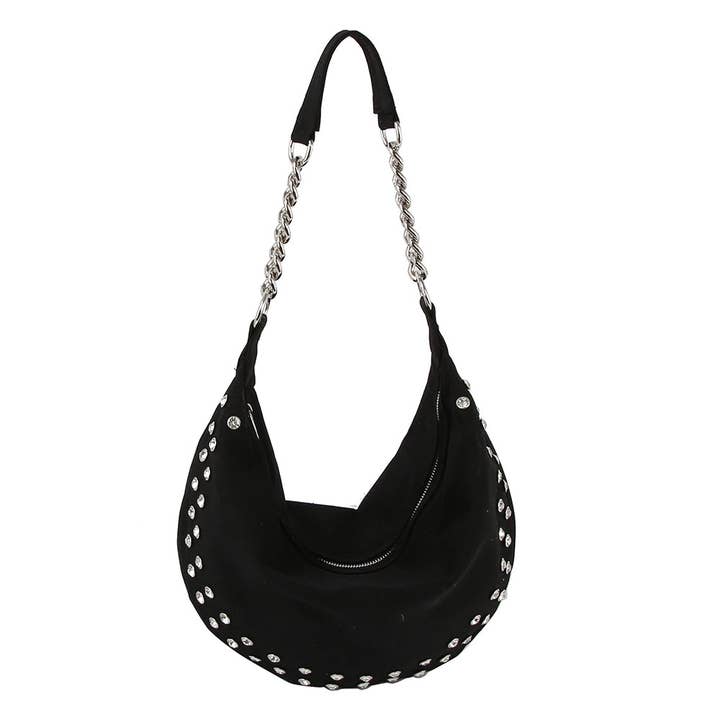 Handbag Factory Corp - Wholesale Shoulder Bag - Women's - Rhinestone studded chain hobo bag