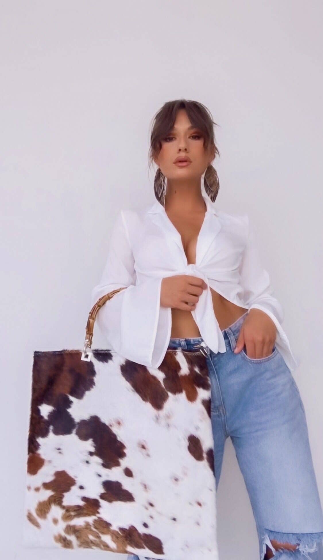 Tricolor Fur Giorgia Xl Tote & Over The Shoulder Handbag for wholesale on Faire