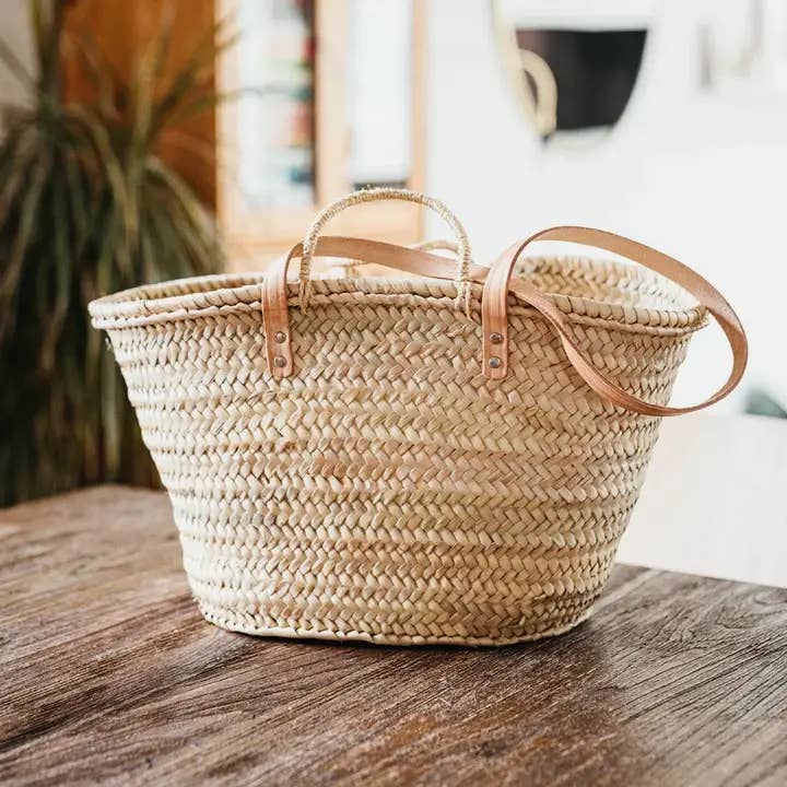 French Market Basket Tote with Double Handles