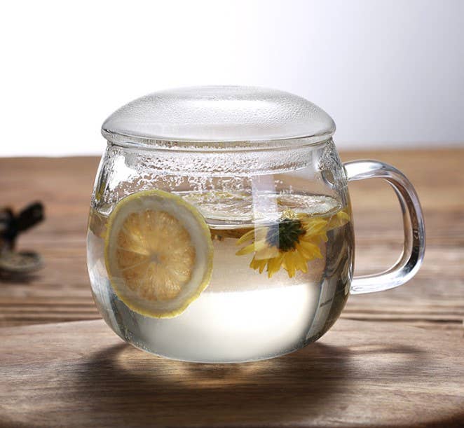 VIGOR - Wholesale Tea Strainer/Infuser - Clear Glass Tea Cup with Infuser and Lid, Borosilicate Large4