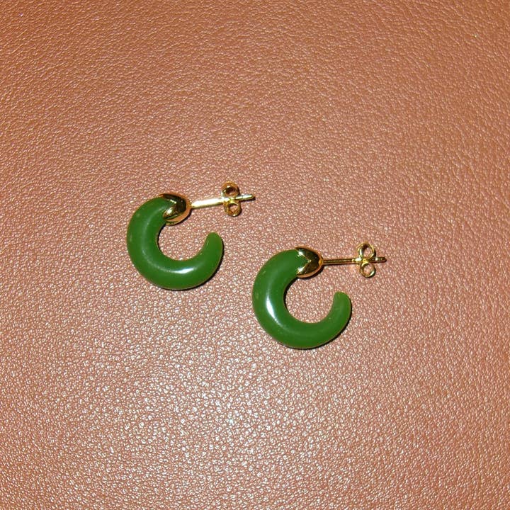 Lotus Haus Studio - Wholesale Hoop Earrings - Chili Jade-ish Hoops