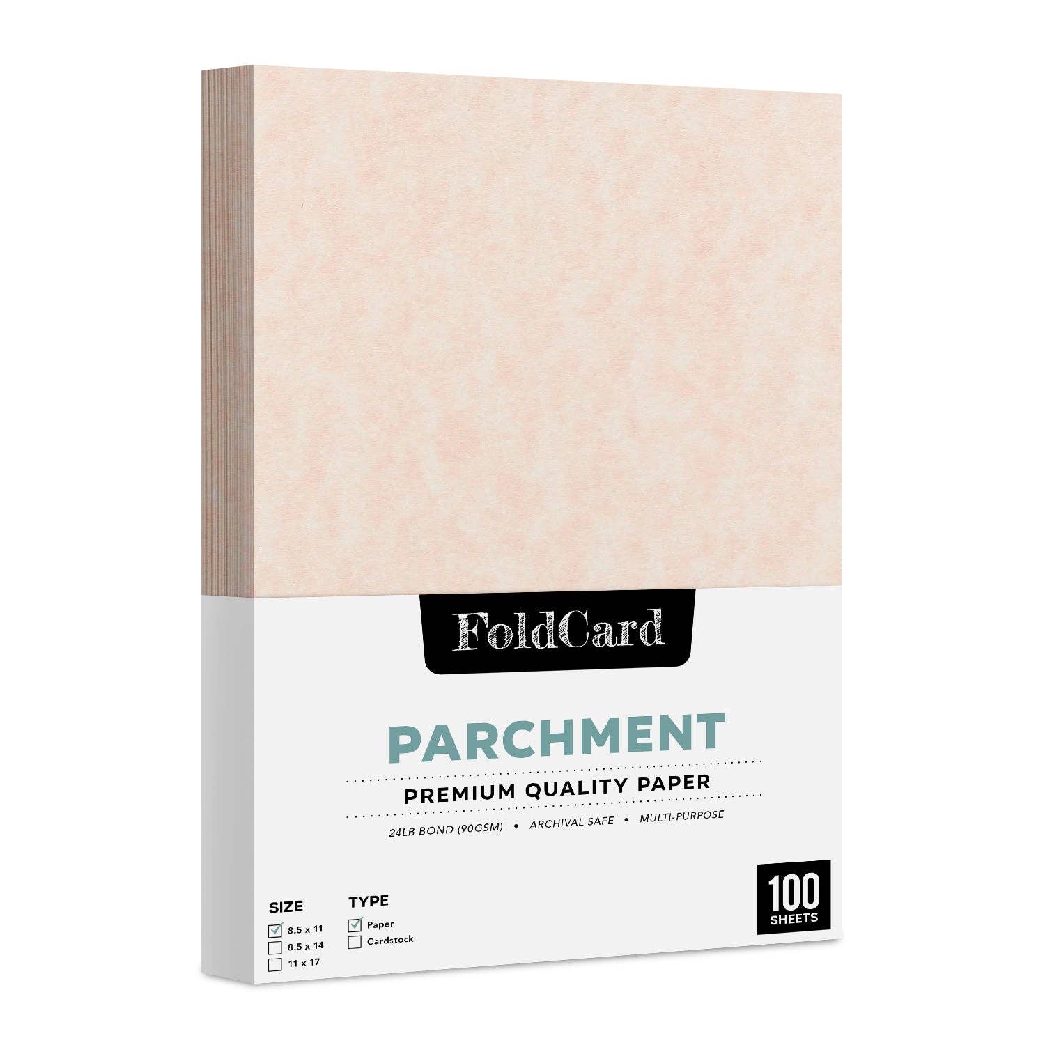 Fine Cardstock - Vendita all'ingrosso Attrezzature per lavoretti e fai da te - Carta pergamena 8,5 x 11, 24 libbre, 90 g/mq, 100 fogli4