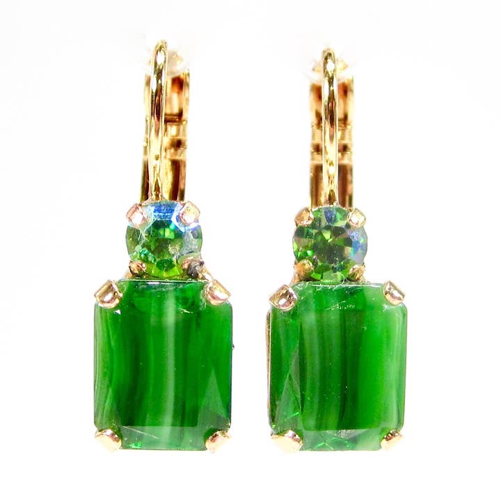 Unique Gold Green Earrings Dangle Earrings for wholesale by SoHo Schmuckmanufaktur