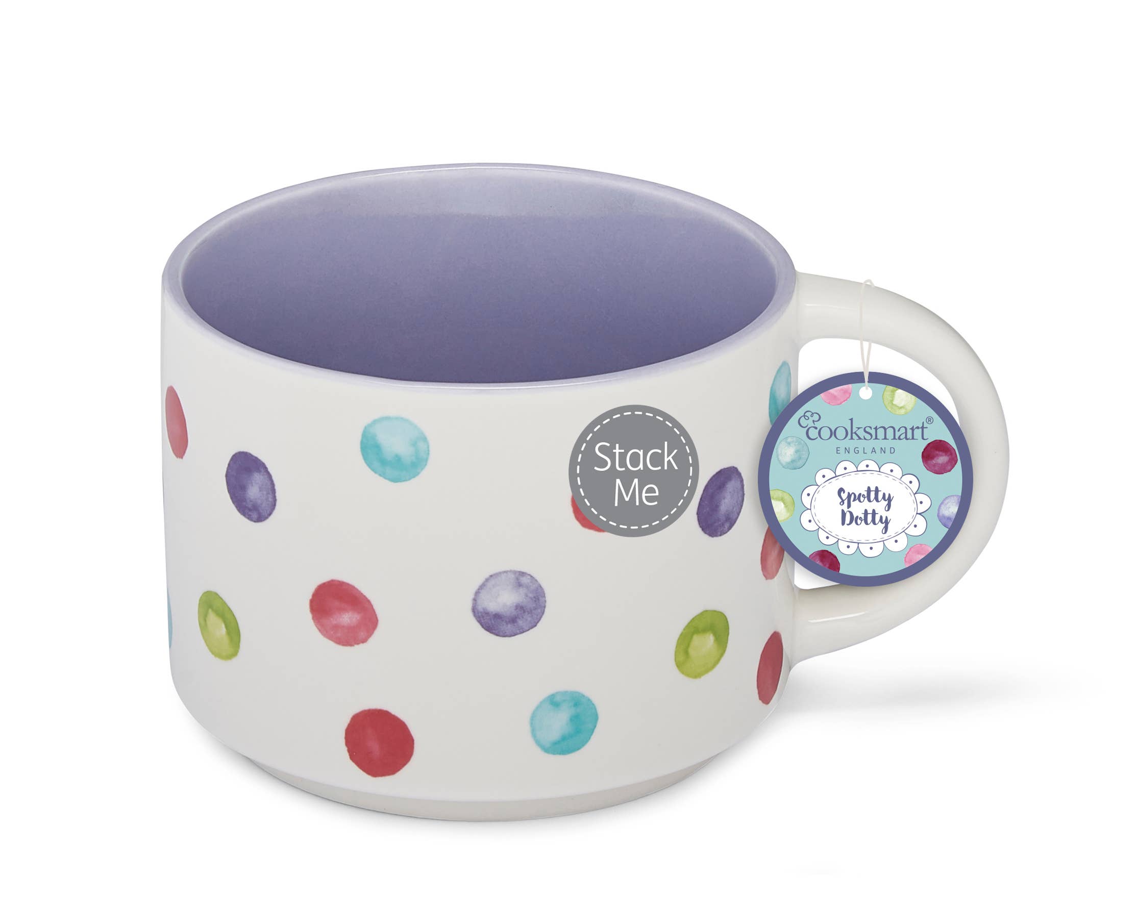 Stacking Mug - Lilac Spotty Dotty for wholesale on Faire1