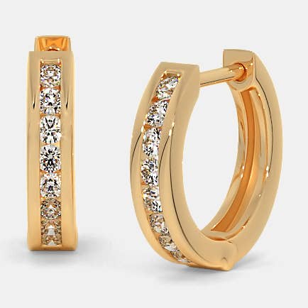 Pendientes de aro con diamantes de 0,16 quilates, regalo de compromiso, regalo para ella para venta al por mayor de OISHI DIAMONDS