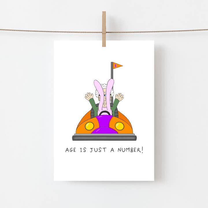 Age is just a number Birthday Card for wholesale by AJS STUDIOS