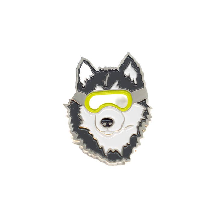 Snow Business USA - Wholesale Lapel Pin/Button - Husky Snow Dog Pin