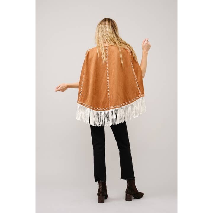 Blue Bunny Inc - Wholesale Cape - Women's - Add Western Flair with Fringe Detail Open Cape Jacket11
