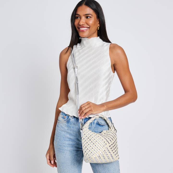Moda Luxe - Wholesale Top Handle Bag - Women's - Jessamine Woven Mixed Material Crossbody16