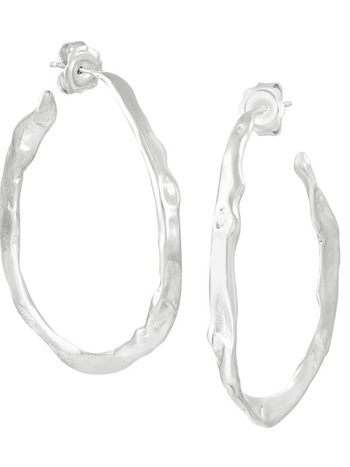 Soft Sculptural Hoops | Recycled Silver for wholesale by All Its Forms