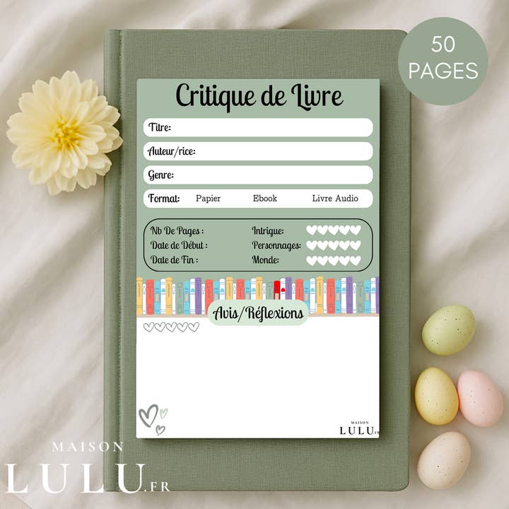 MaisonLulu.Fr - Wholesale Notepad - Reading Notebook, Tracking, Reviews, Summary & Book Critique