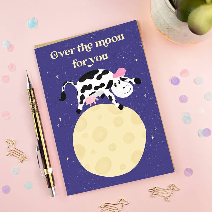Tikkled Pink - Wholesale Congratulations card - Over The Moon For You | Congratulations Card | Celebration1