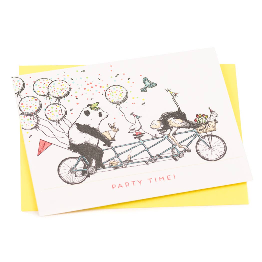 Porchlight Press Letterpress - Wholesale Birthday Card - Tandem Bike Party Card0