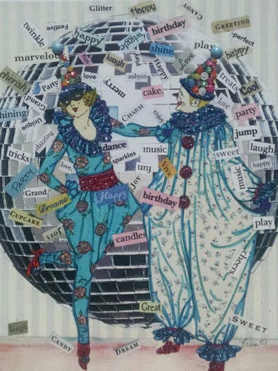 Carte d'anniversaire pour clowns, carte de clown vintage, carte de fête de clown pour la vente par Erica DiPaolo Designs