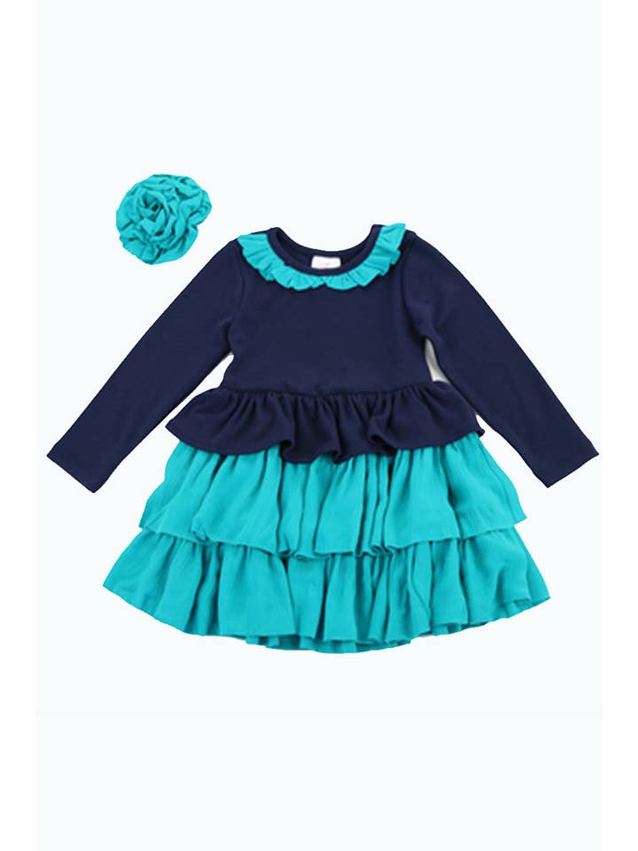 SISSYMINI – Engroshandel Kjole - Børn – Peplum Lange ærmer Flæser Kjole Småbørn & Piger| LV361