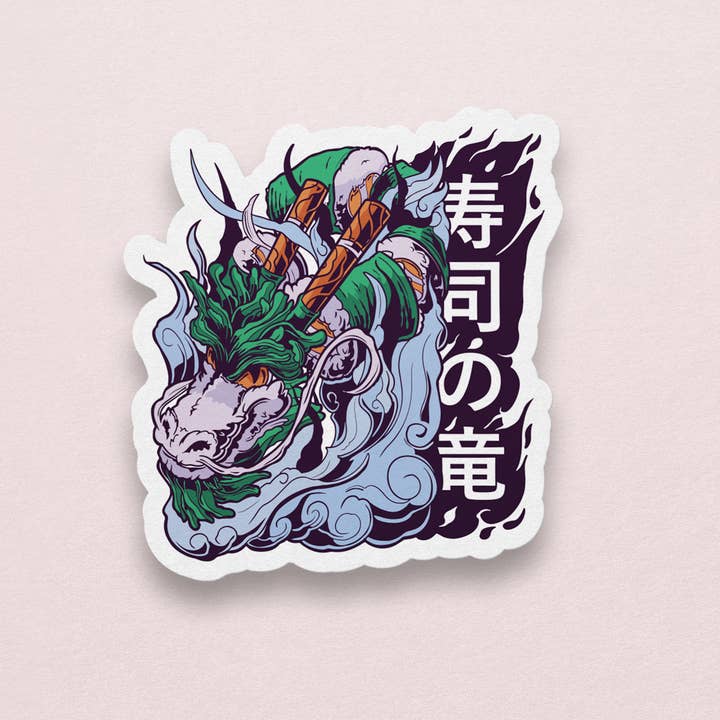 Mimic Gaming Co – wholesale Klistermärke – Japansk sushi drake med kanji klistermärke