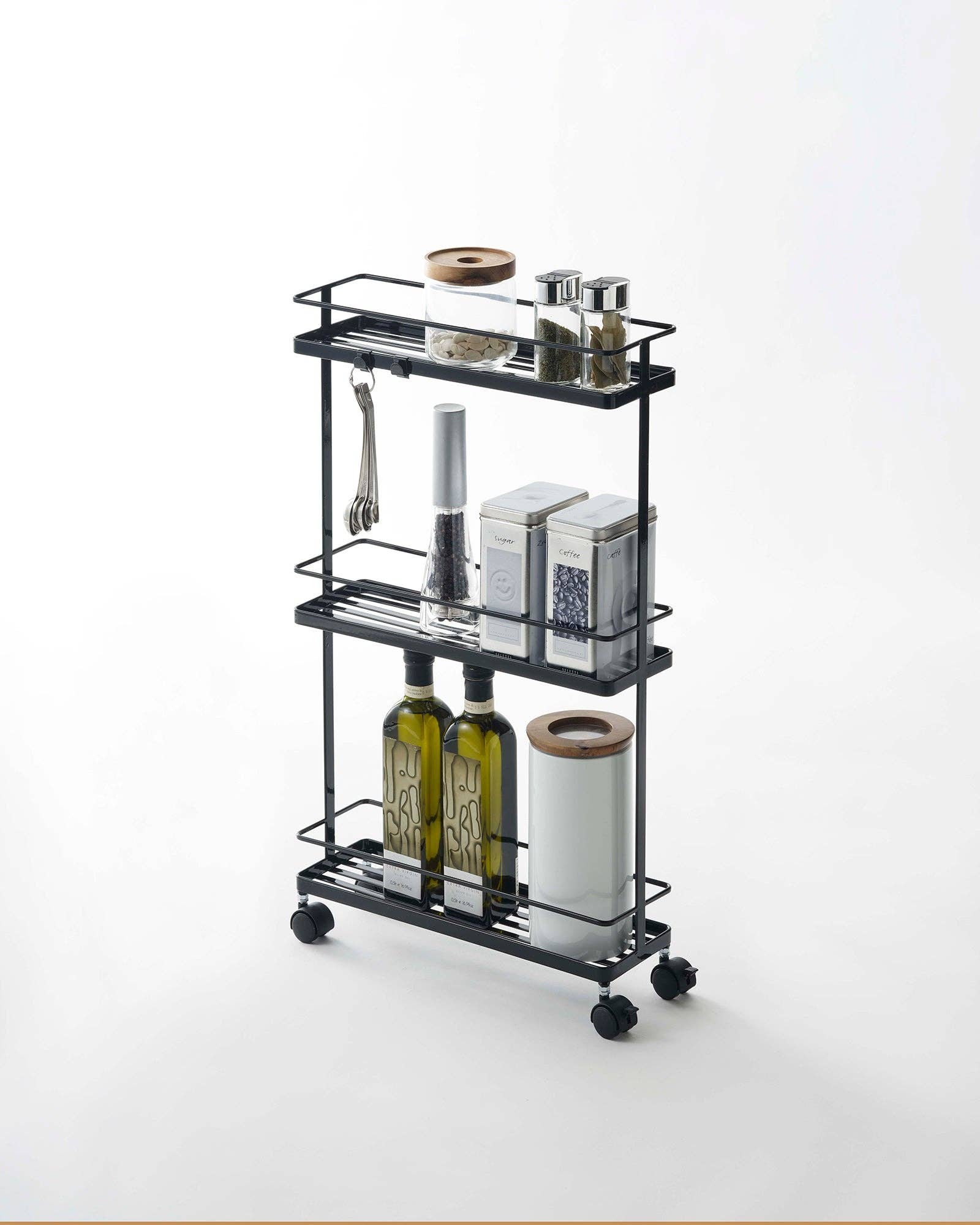 Yamazaki Home - Wholesale Free Standing Shelf - Tower Rolling Cart - Steel3