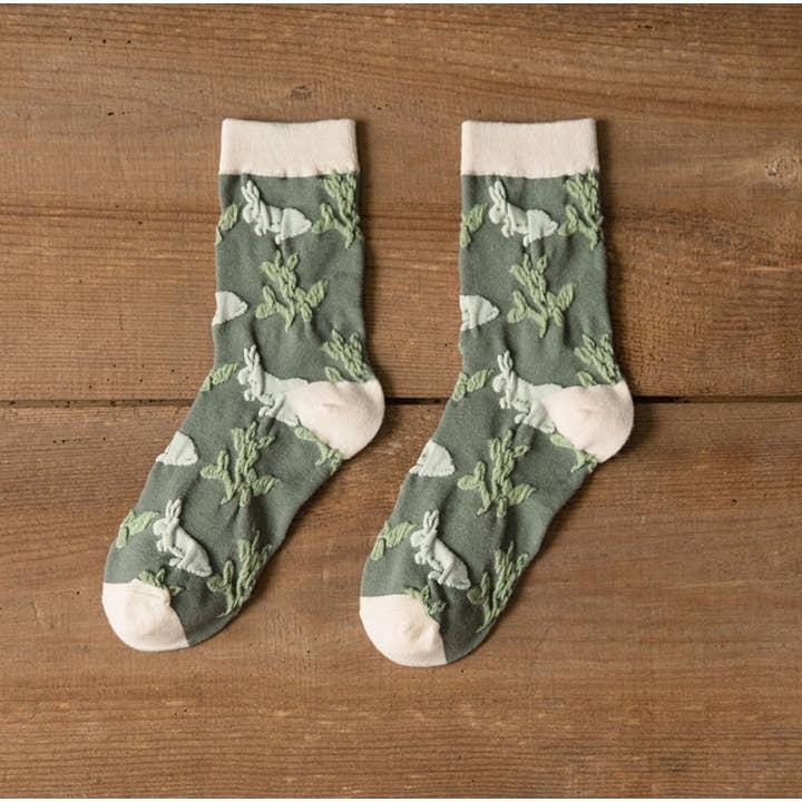 Assorted pairs pack pattern per pair min packs pairs JCS011 3D Vintage Floral Socks for wholesale on Faire5