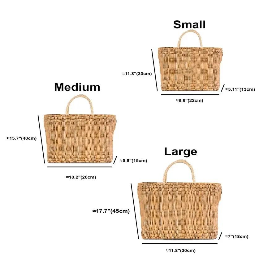 High crafty - Wholesale Basket - Reed Storage Basket – Handmade Moroccan Rectangular Nest 2