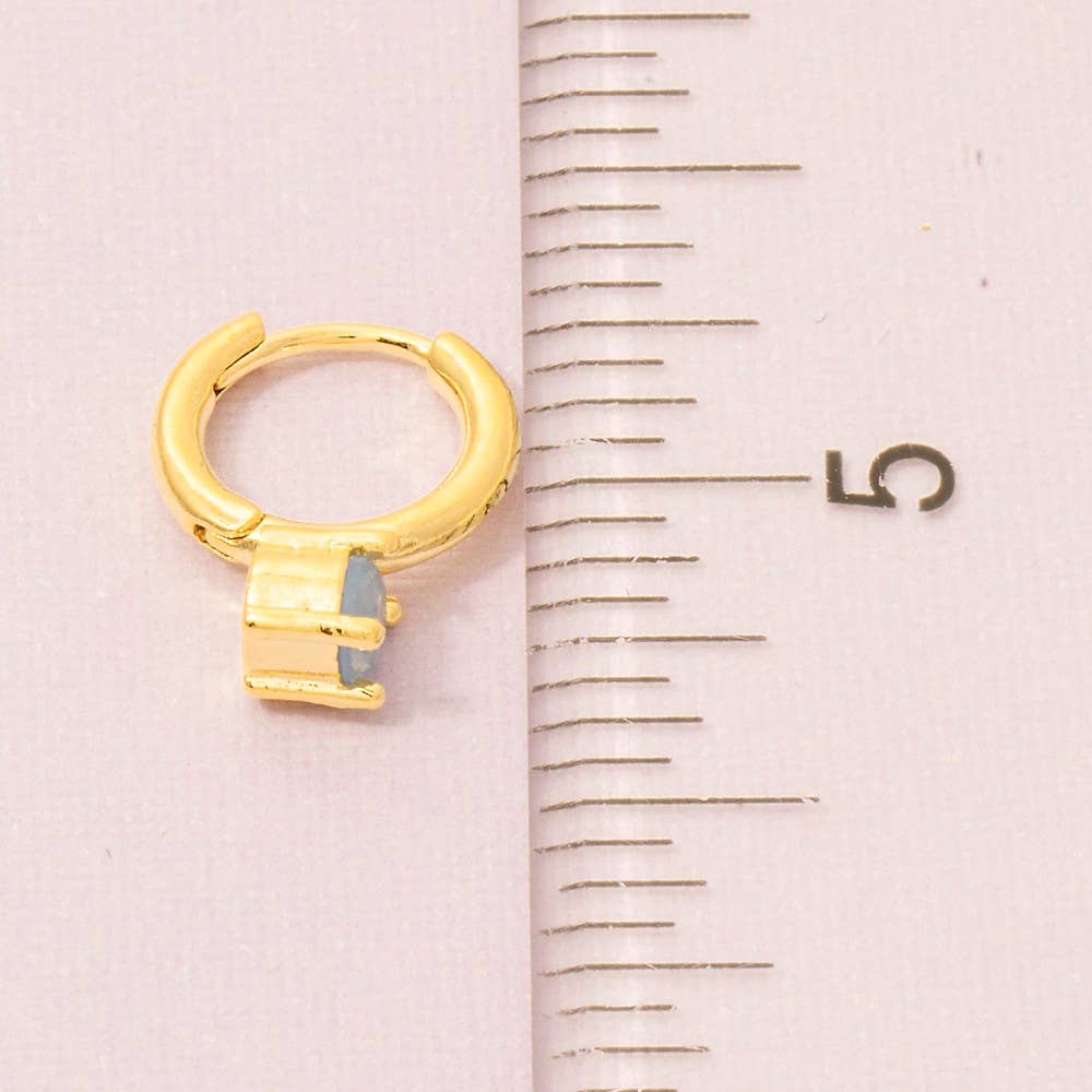 Fame Accessories - Wholesale Hoop Earrings - Gold Dipped Round Cz Gem Hoop Earrings2