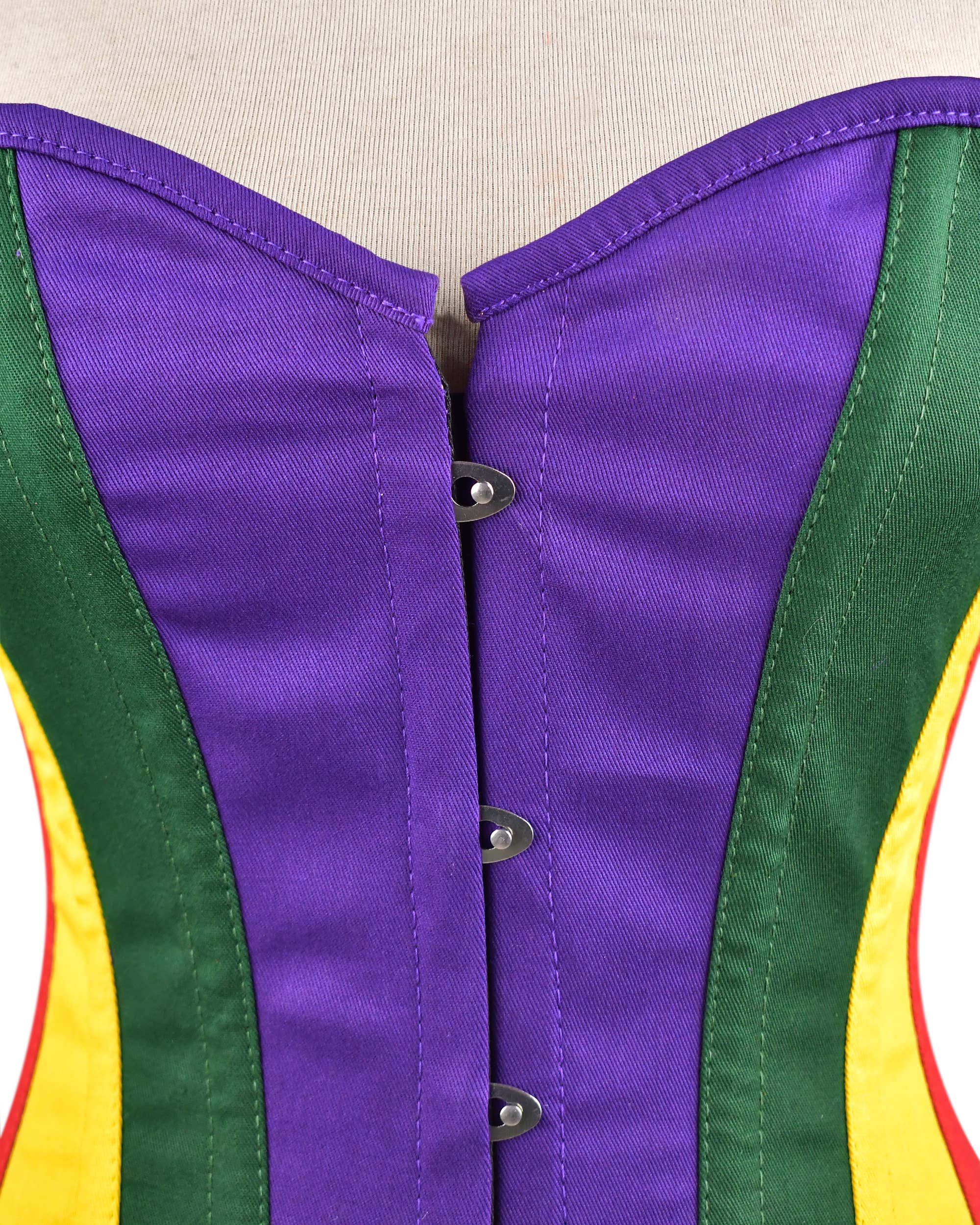 Arcobaleno Corsetto Medievale Artigianale Unico con Stecche in Acciaio e Chiusura Frontale a Busk in vendita all'ingrosso su Faire3