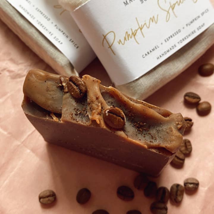Coffee Soap | Pumpkin Spice Latte | Handmade UK Plastic Free for wholesale by Made in Birstall Soapery
