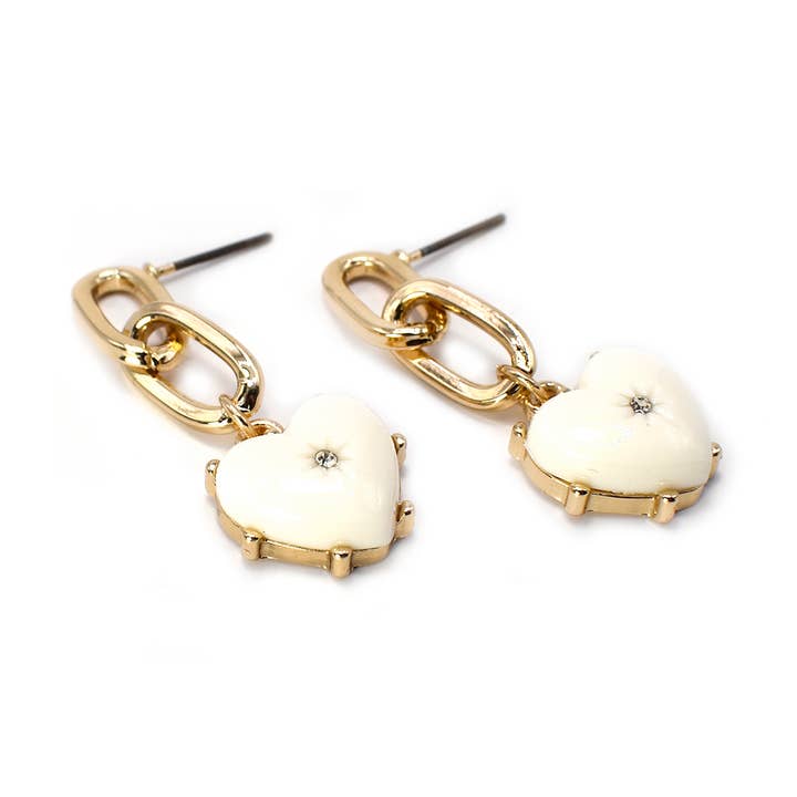 Blimp Heart harpiksperle med papirclips Link Post øreringe for engroshandel hos StarryNYC