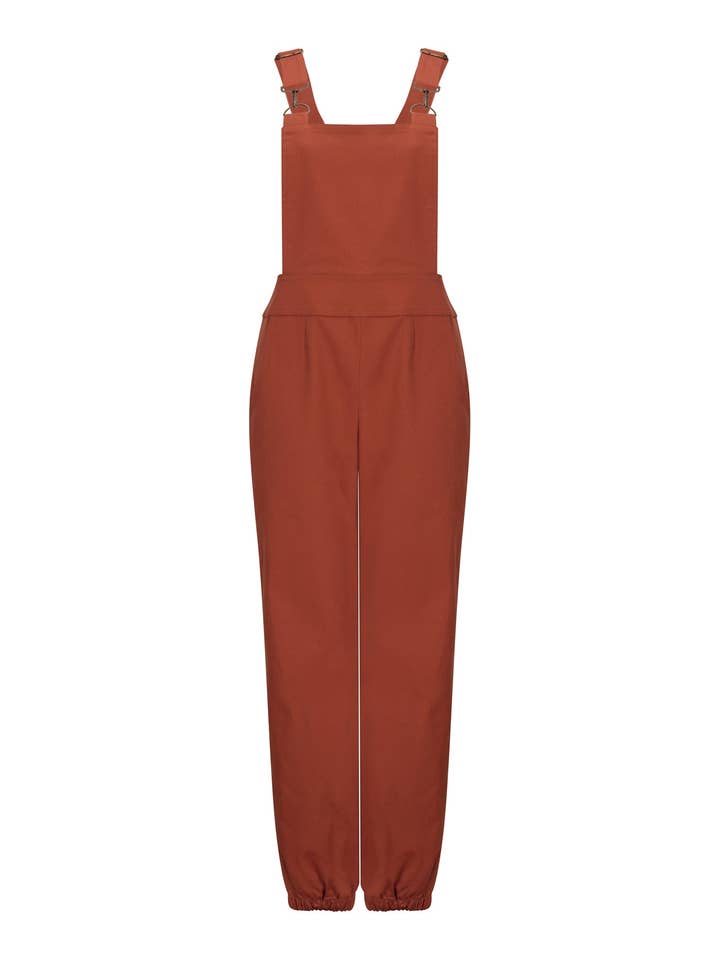 Women’s Cotton Overalls in Orange Tan for wholesale by Rach x UK