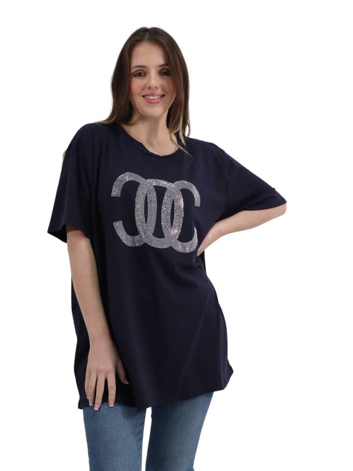 Miss Bold – wholesale Tunic – Women’s – Italian Diamante CC Print T-Shirt22