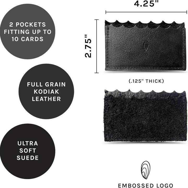 Wildwood Oyster Co. - Wholesale Wallet - Unisex - Wildwood Oyster Co. Black Kodiak Leather Mini Wallet3