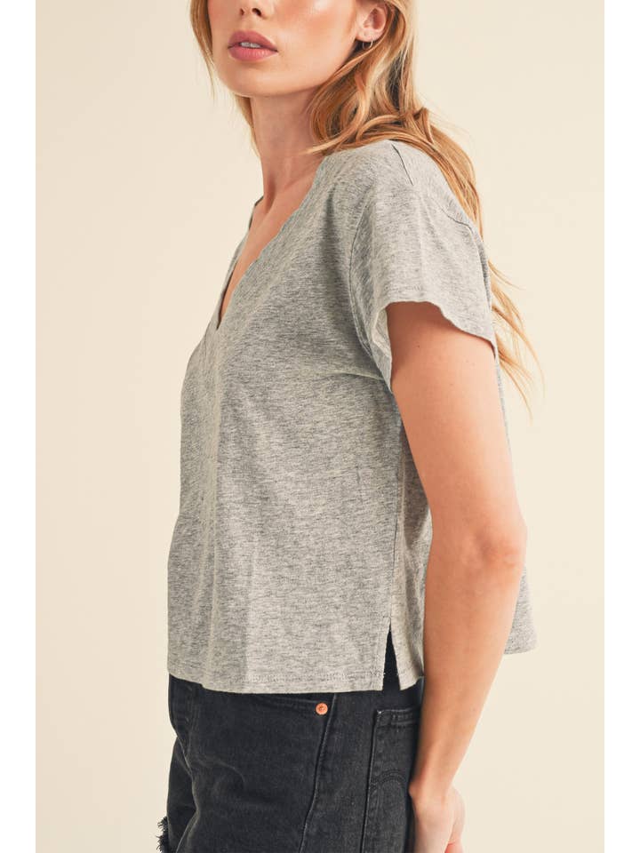 AEMI + CO - Wholesale T-Shirt - Women's - 8281DK Til V-Neck Baby Top12