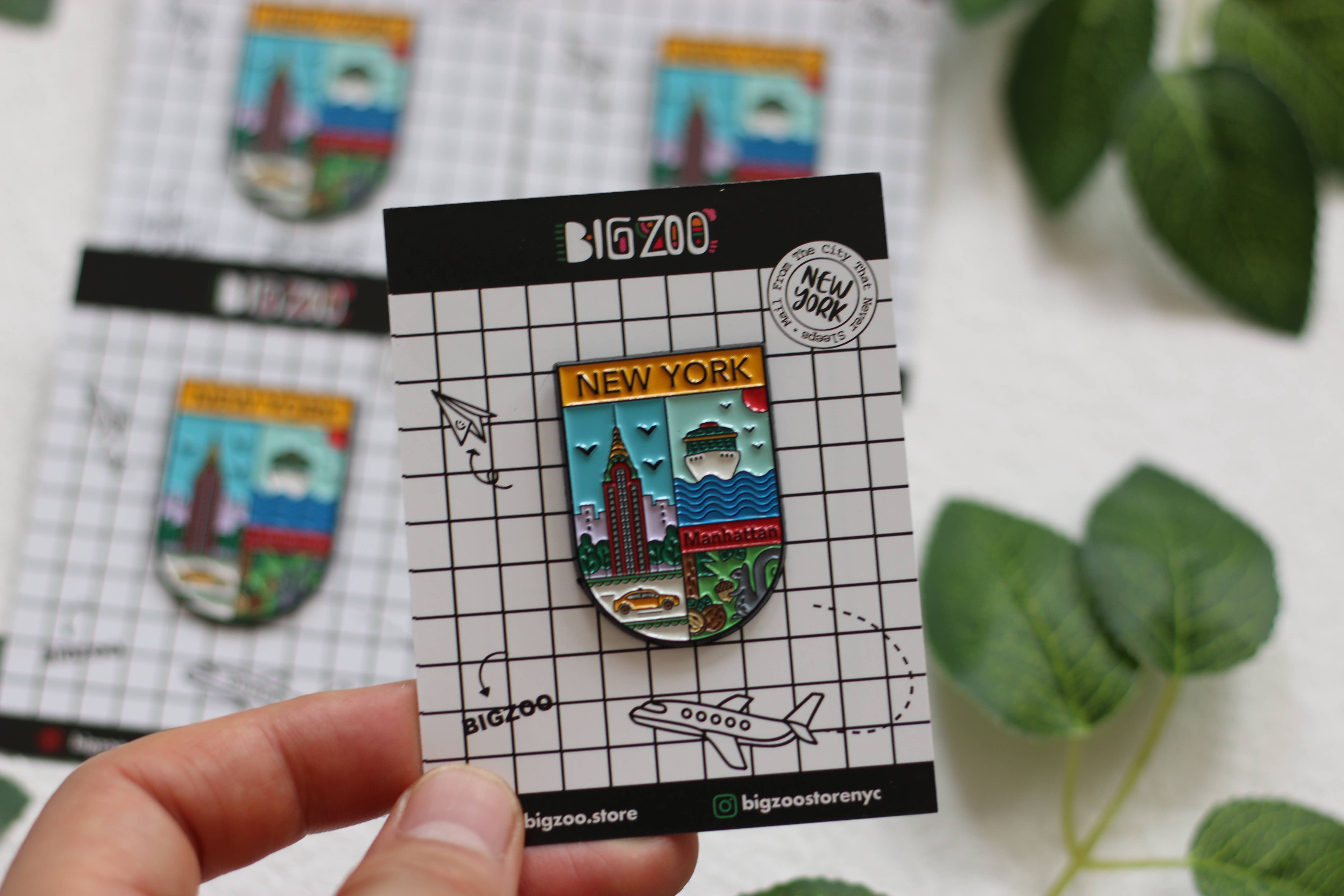 BigZoo Store - Venta al por mayor Botón/prendedor - Pin de esmalte de Nueva York - Nueva York Manhattan1