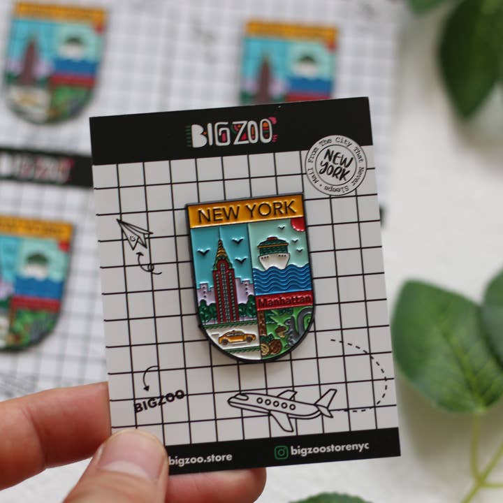 BigZoo Store - Venta al por mayor Botón/prendedor - Pin de esmalte de Nueva York - Nueva York Manhattan1