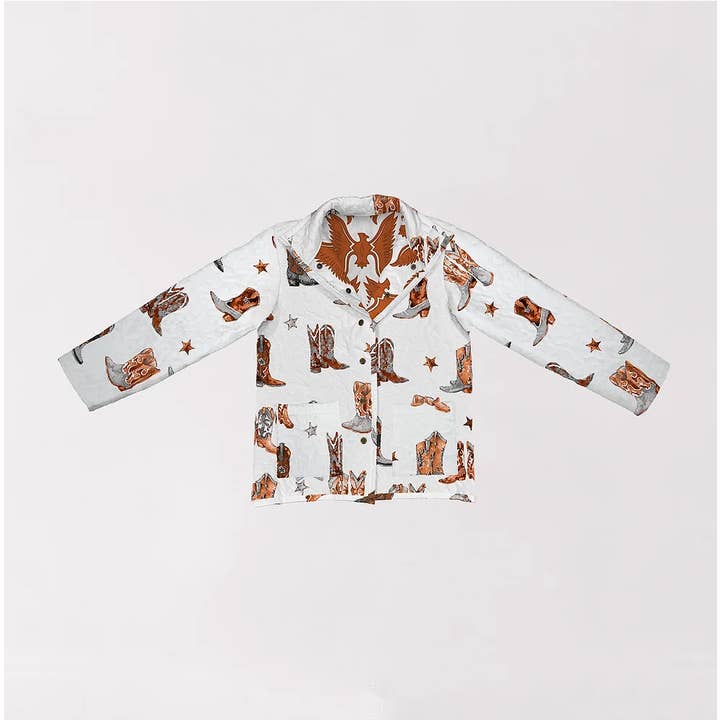 Hook Em Thunderbird Boots Quilted Snap Jacket for wholesale by Ida Mae Home