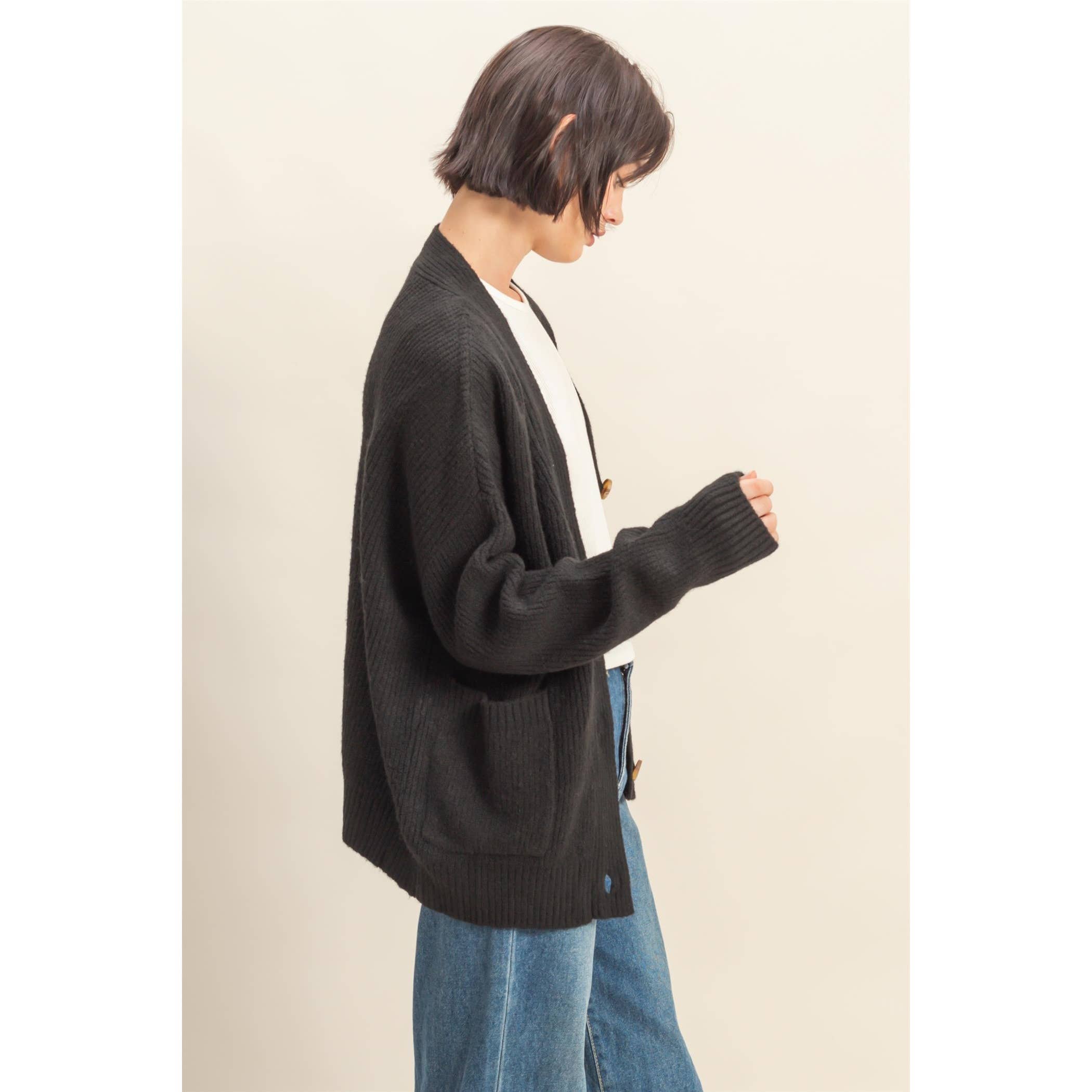 HYFVE - Wholesale Cardigan - Women's - Oversized Sweater Cardigan With Front Pockets4